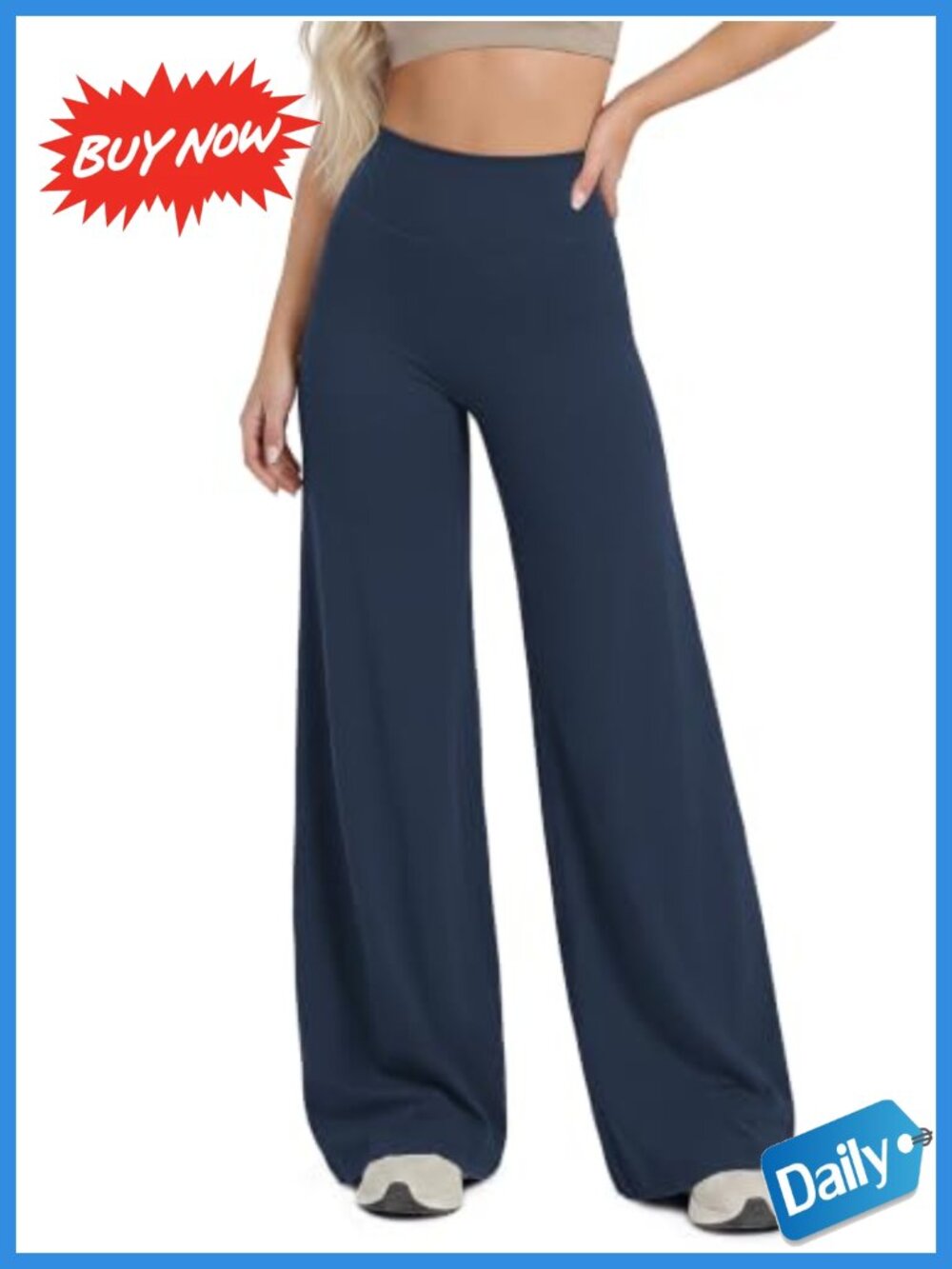 Wide Leg High Waist Yoga Pants Buttery Soft No Front Seam 31 Inseam